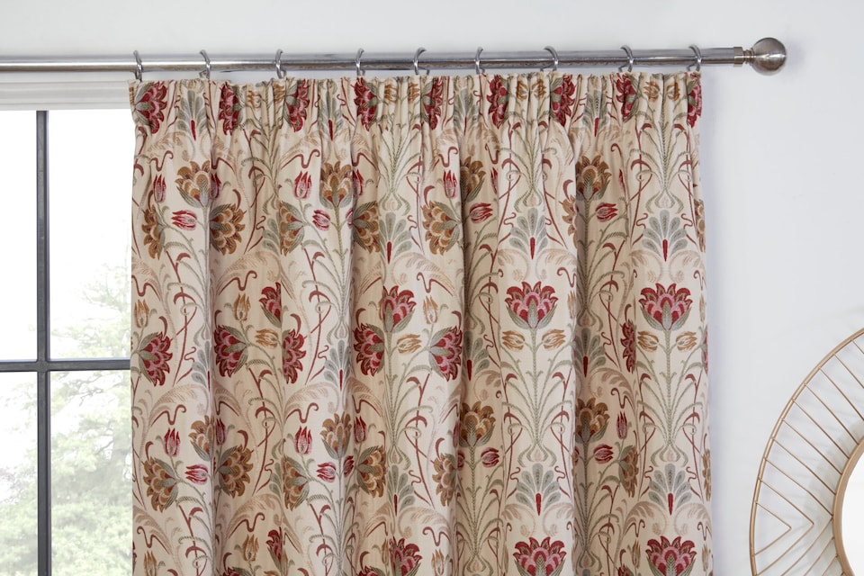 image 1 of Aylesbury -Fully Lined Curtains - Pencil Pleat - 100% Polyester (Natural, 90''x 72'' - 229cm x 183cm (Pair)) | Cream | Cream