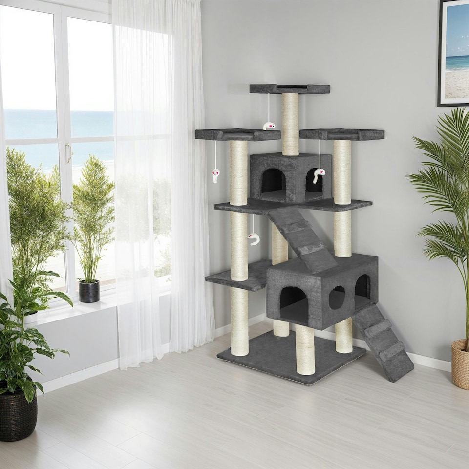 image 1 of Cat Tree Knuti - 186 cm, sisal cat scratching post - Anthracite