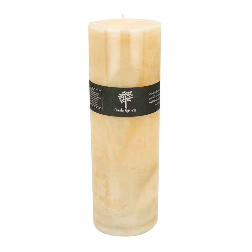 image 1 of Nicola Spring Round Vanilla Pillar Candle - 215 Hours - Cream