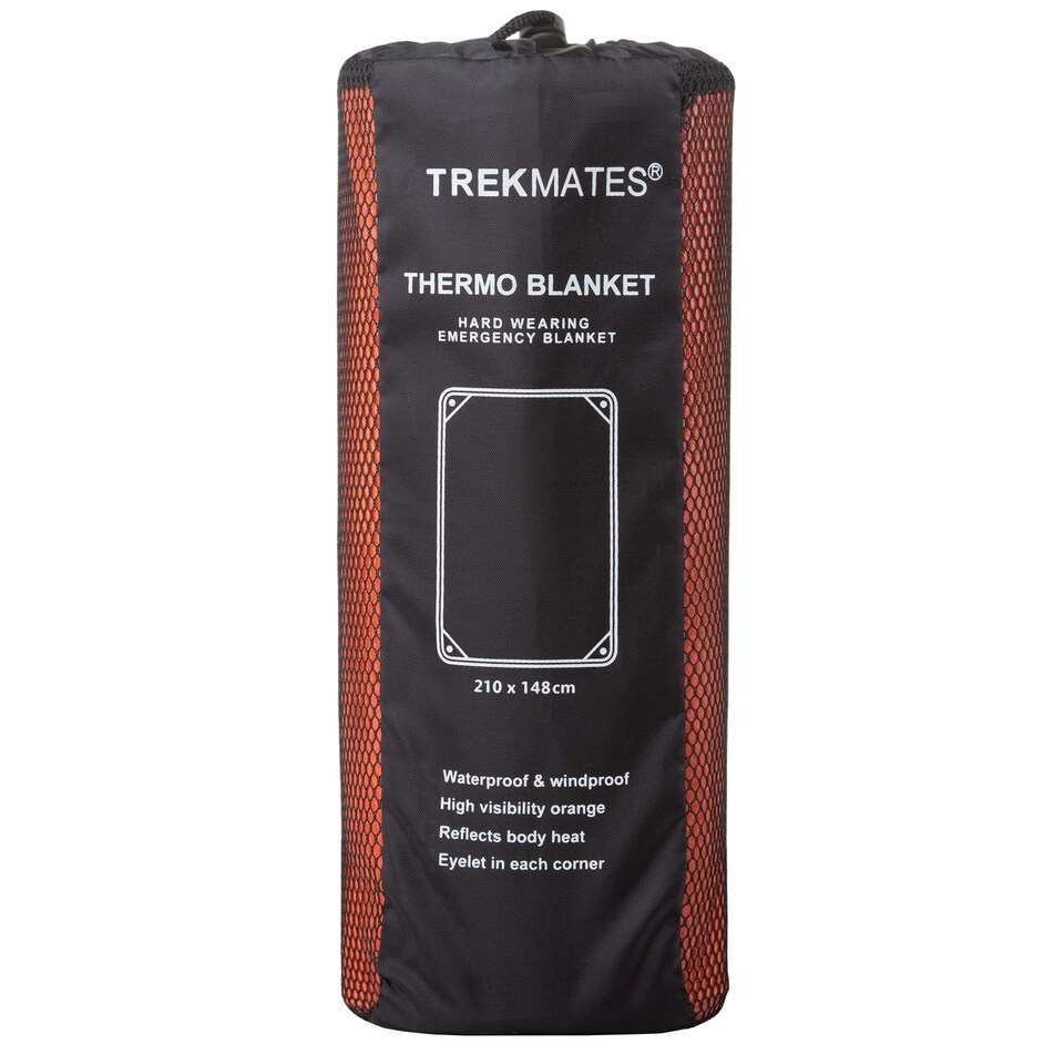 image 1 of Thermo Blanket Reflective High Vis Emergency Shelter Hiking Camping Outdoor