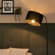 image 1 of ValueLights Curva Black Floor Lamp Drum Black Shade