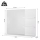 image 5 of kleankin Bathroom Mirror, Wall Mount Vanity Mirror, Modern Make Up Mirror with 3 Storage Shelves, White