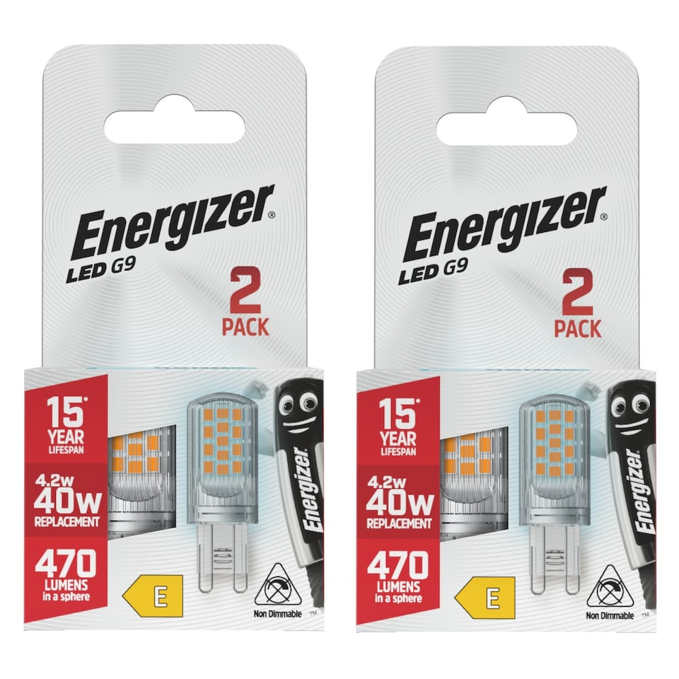 image 1 of Energizer LED G9 470lm 4.2W 6500K (Daylight) Light Bulb - Pack of 4