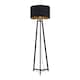 image 1 of ValueLights Lottie Black Wood Tripod Floor Lamp with Black and Gold Shade & Bulb | Black