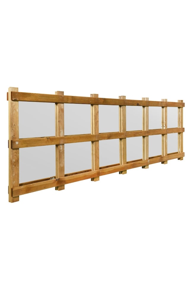 image 1 of The Trellis Garden Mirror - Large Wooden Wall Fence or Leaner Mirror 71" X 23" (179.5CM X 59.5CM). Scandinavian Red Wood | Multi