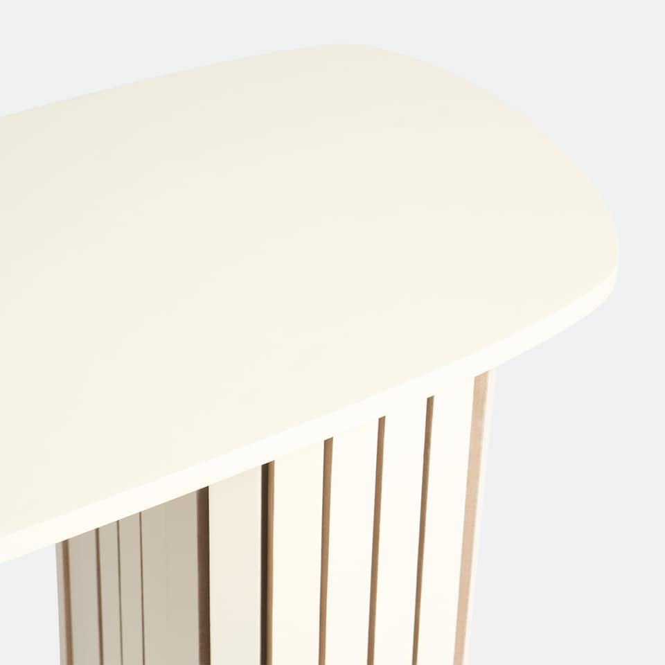 image 1 of OHS Madison Console Table Ribbed Engineered Wood Entryway Display Desk | Cream | Cream