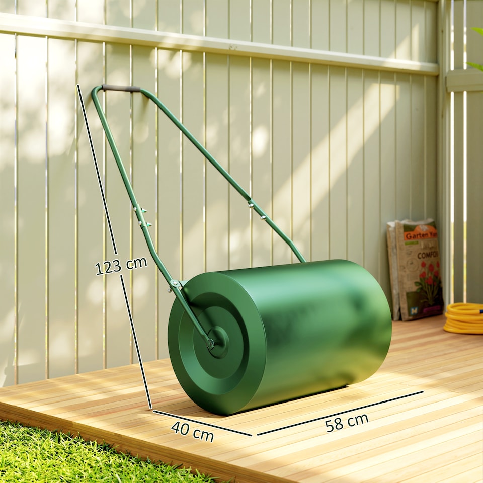 image 1 of Outsunny 63 L Lawn Roller Large Heavy Duty Metal Sand or Water Filled
