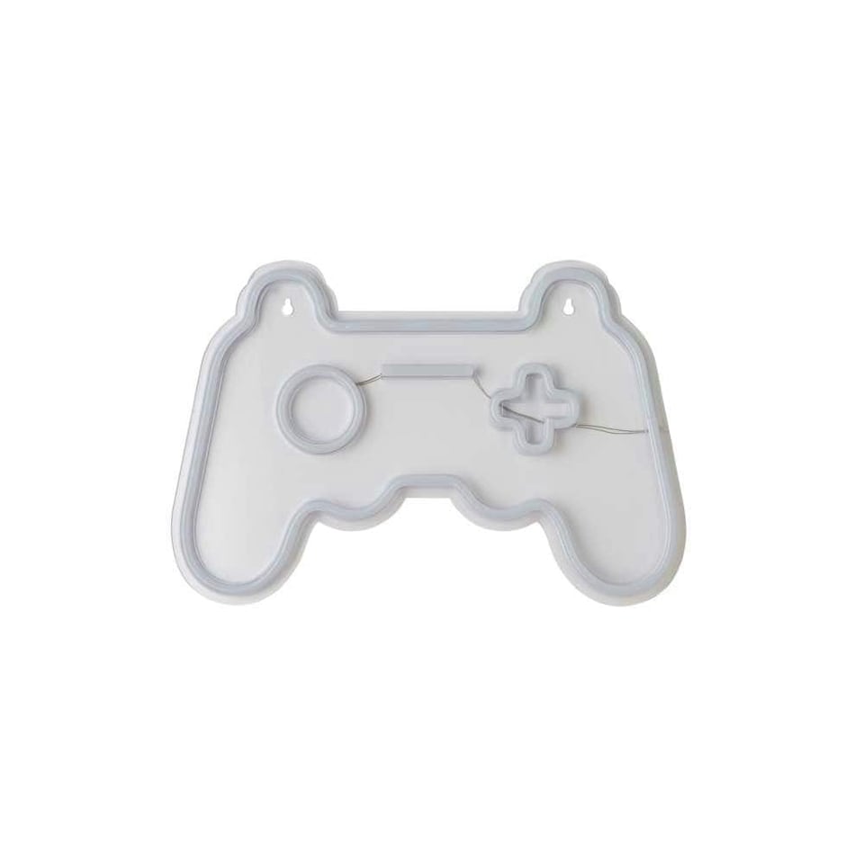 image 1 of ValueLights Games controller Games Controller Neon White Illuminated Decoration and Integrated LED 5W Multicolour Bulb
