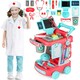 image 4 of 22PCS Educational Pretend Medical Station Doctor Trolley Role Play Set for Kids Age 3 plus