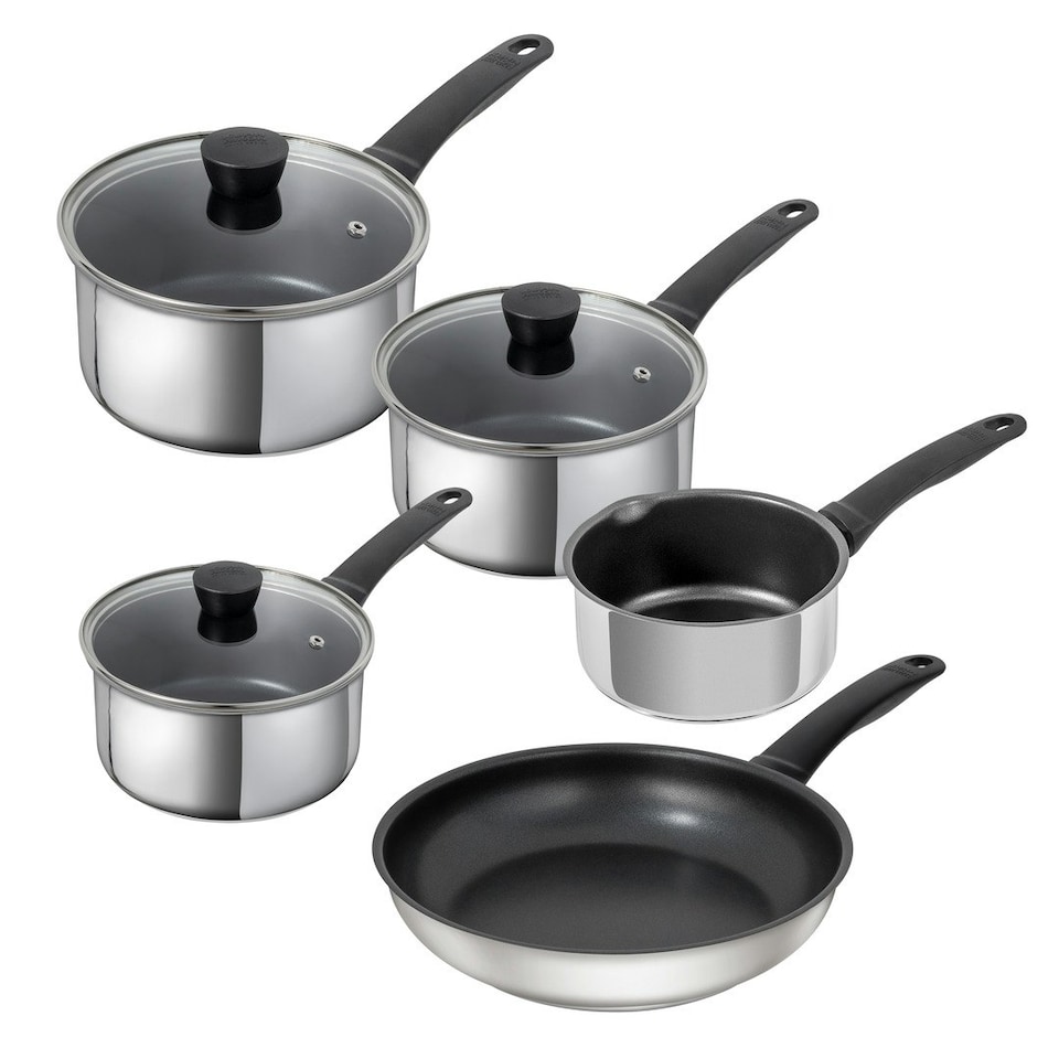 image 1 of Classic Induction cookware set 5pc non-stick saucepan, frying pan & milk pan