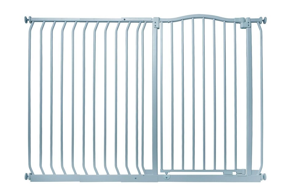 image 1 of Safetots Extra Tall Curved Top Safety Gate, 134cm - 143cm, Matt Grey, Extra Tall 100cm in Height, Pressure Fit Stair Gate | Grey