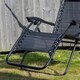 image 8 of Set of 2 Multi Position Garden Gravity Relaxer Chair Sun Lounger with Sun Canopy in Black | Black | Black
