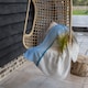 image 3 of dune fence by sea grass with sailboat on horizon Designer Blanket | Multi