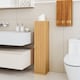 image 5 of COSTWAY Compact Toilet Tissue Storage Tower Toilet Natural