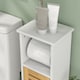 image 9 of HOMCOM Bathroom Cabinet with Toilet Paper Holder, Slim Bathroom Floor Storage Cabinet Unit with Adjustable Shelf, Toilet Paper Stand, 78cm Tall, White | White | White