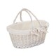 image 2 of Large White Swing Handle Wicker Shopper Lining White | White | L