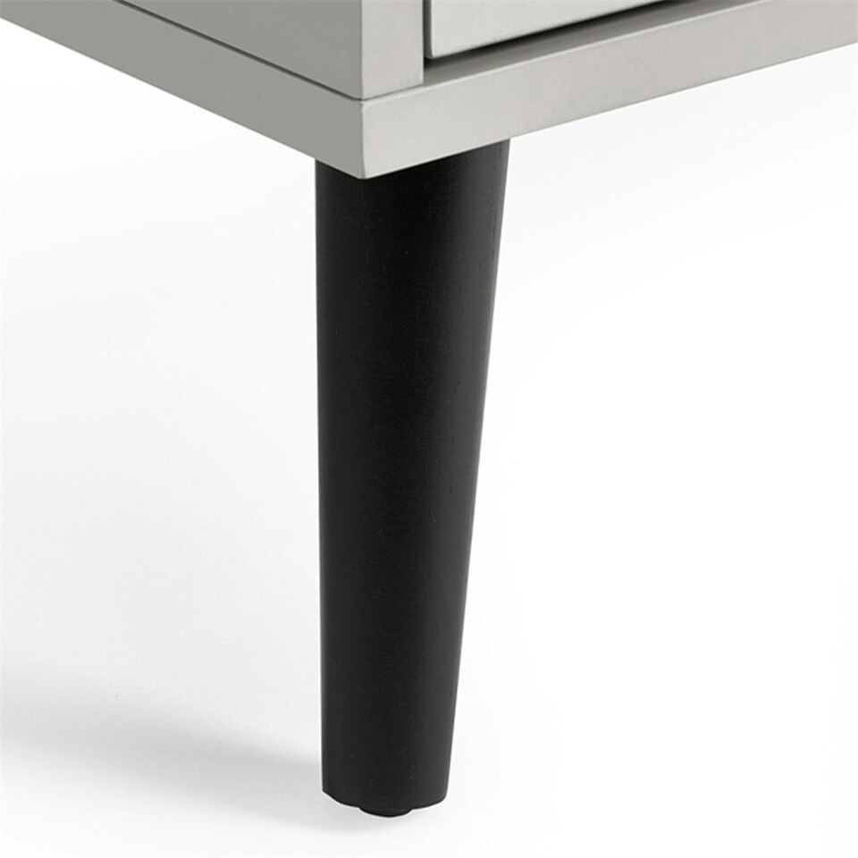 image 1 of Silk Grey Wide Chest of Drawers (4 Drawers)