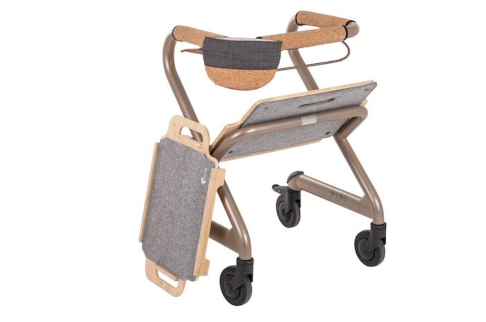image 1 of Saljol Indoor Rollator Walker with Tray, Seat and Bag