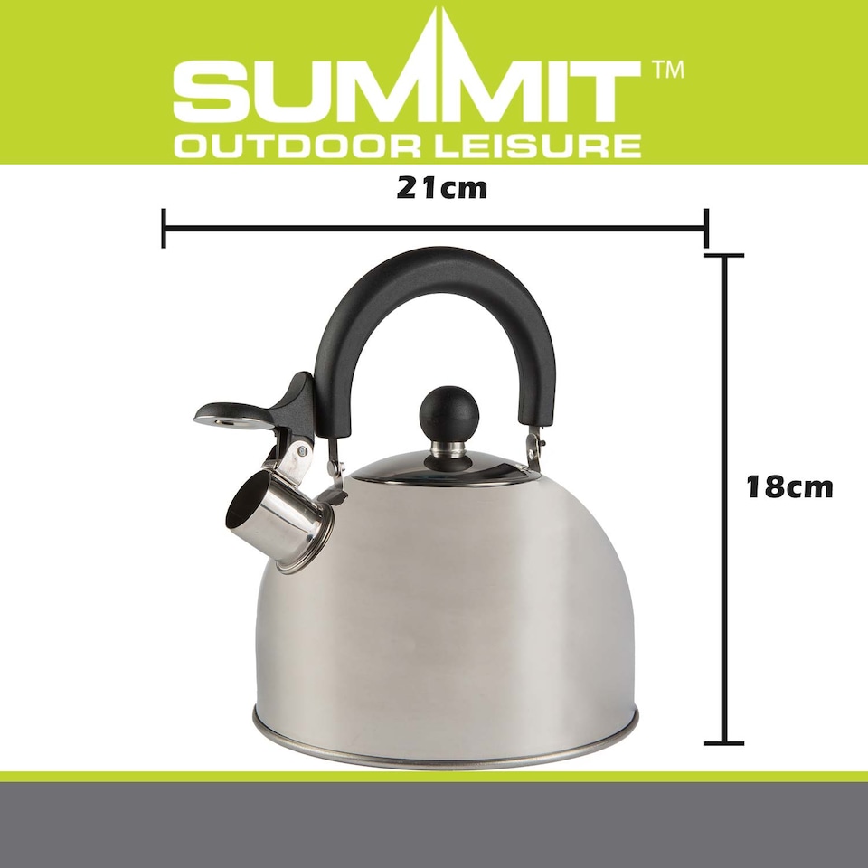 image 1 of PMS 2L Stainless Steel Camping Kettle, Compact Silver