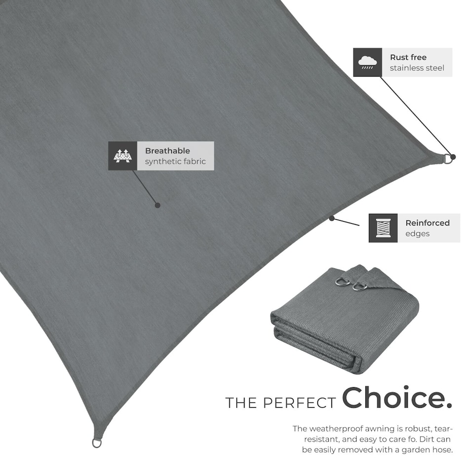 image 1 of Sun Sail Sonny, UV Protected, Water-Resistant and Anti-Tear | Grey | grey | 2 x 4 m | 1
