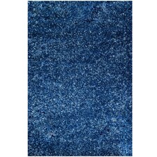 KUKOON Navy Blue Mottled Shaggy Living Room Area Rug 80cm x 150cm