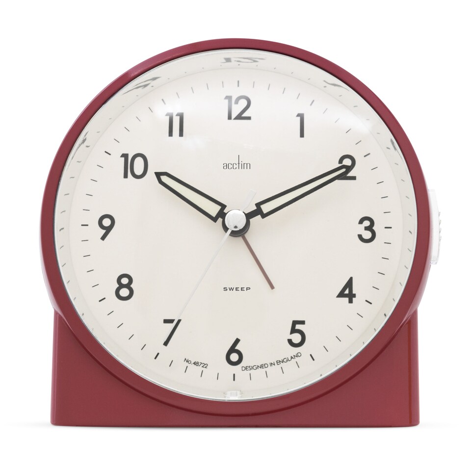 image 1 of Acctim Arlo Non-Ticking Sweep Luminous Tipped Hands Analogue Backlight Alarm Clock