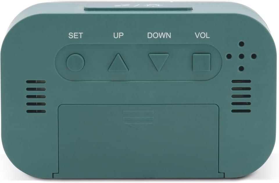 image 1 of Acctim Kyle Digital Alarm Clock, LCD Digital Display with White Backlight, Snooze Function, Volume Control | Green | Lagoon