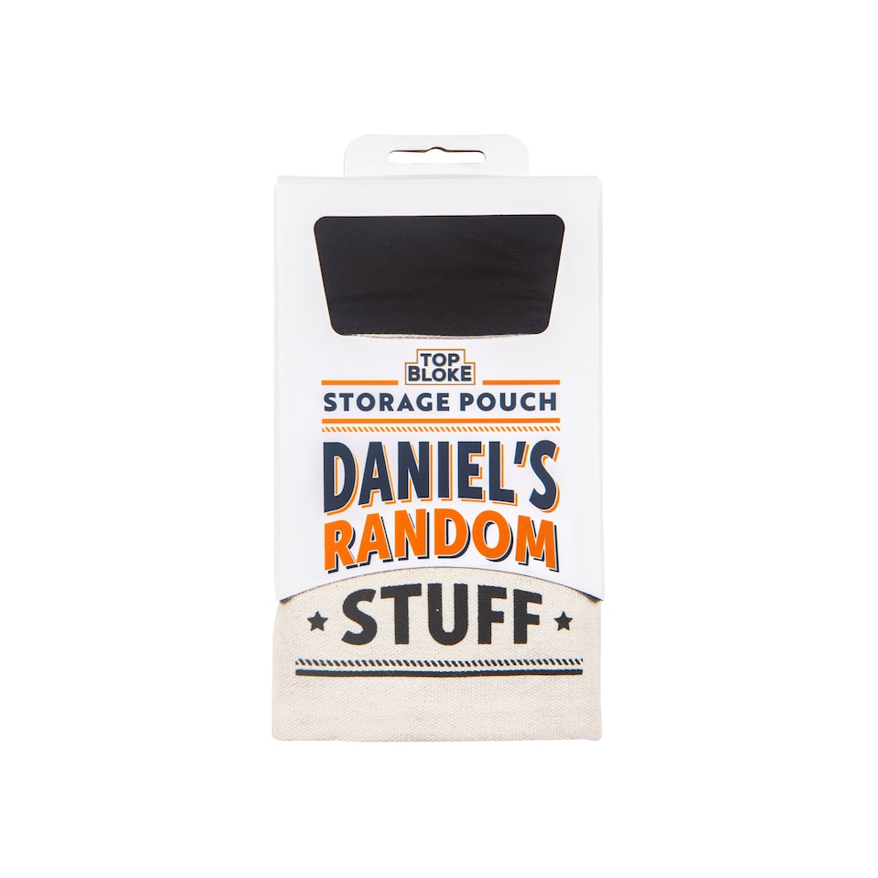 image 1 of Pre-personalised Top Bloke Storage Pouch Gift For Tools Bits and Pieces - Choose From Over 60 Names and Titles - Daniel | Grey