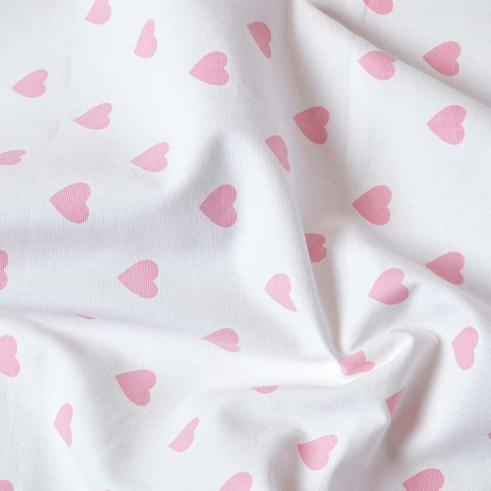 image 1 of Homescapes Cotton Pink Heart Decorative Sofa Throw Pink