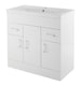 image 1 of Balterley 800mm 3 Door 2 Drawer Gloss White Floor Standing Cabinet With Basin