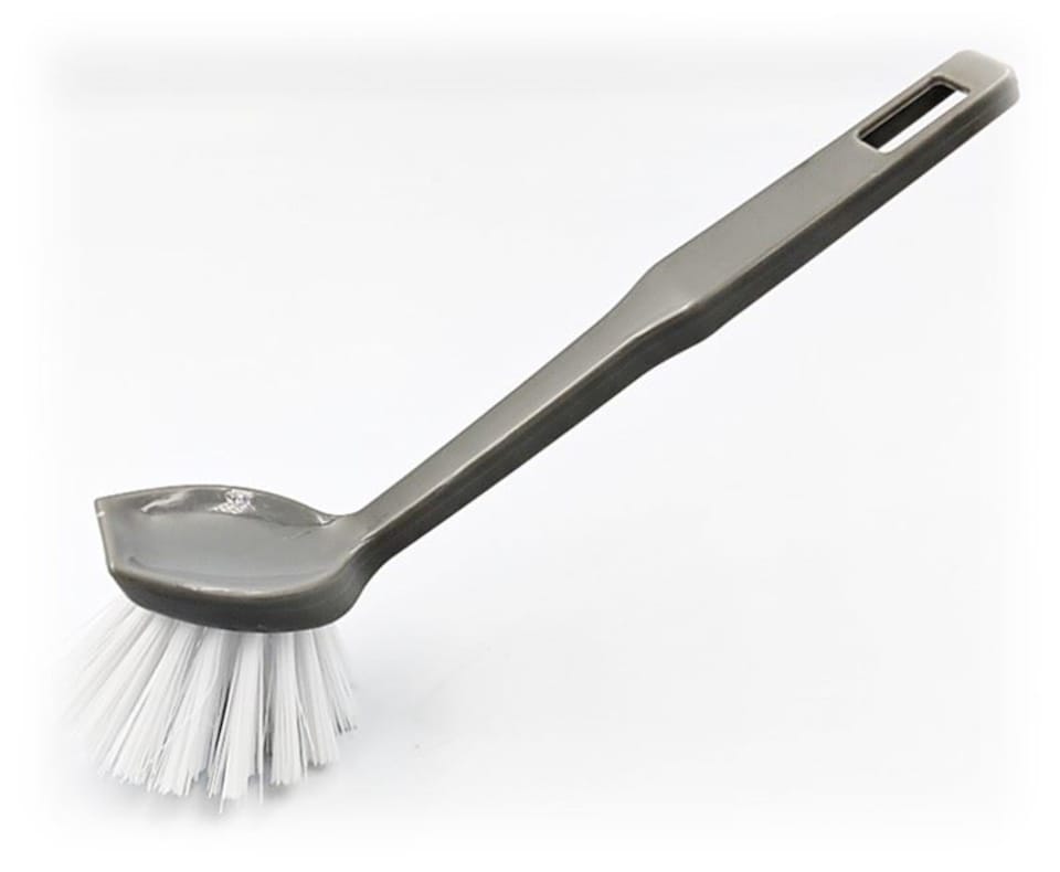 image 1 of Kitchen Dish Brush with Nylon Bristles Ergonomic Handle for Washing Up - Pack of 1 | Grey | 1