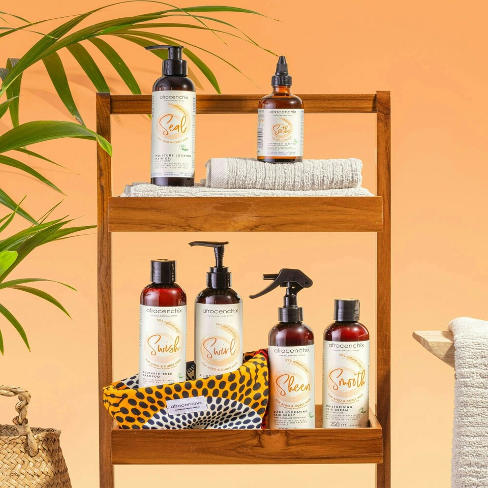 image 1 of Afrocenchix Wash Day Set with African Print Bag (Gift Edition)