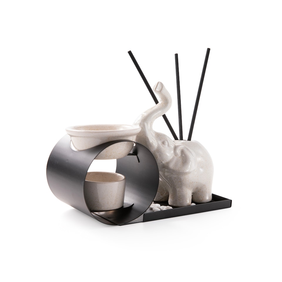 image 1 of Myga Oil Burner & Incense Holder - Elephant