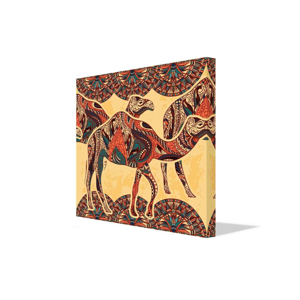 image 1 of Camel decorated with oriental canvas print (Canvas Print) 76cm x 76cm
