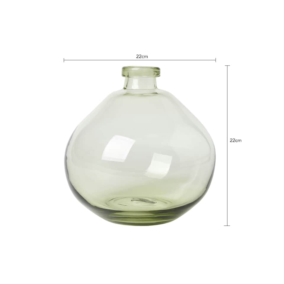 image 1 of BHS Recycled Round Glass Vase, Green