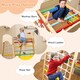 image 8 of COSTWAY 4-in-1 Jungle Gym Wooden Indoor Toddler Playground  Slide-Colorful