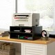 image 5 of HOMCOM Desktop Printer Stand with 3 Open Compartments, Desk Organiser, Black
