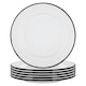 image 1 of Argon Tableware White Enamel Dinner Plates - 25.5cm - Black - Pack of 6 | Black | Black
