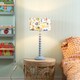 image 3 of ValueLights Bobbles Powder Blue Bobbin Table Lamp with Jungle Shade & LED Bulb | Multi