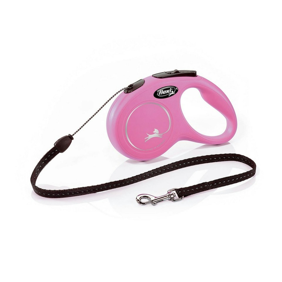 Flexi New Classic Small Retractable Dog Lead - Pink - 8m