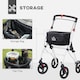image 3 of HOMCOM Folding Upright Rollator Walker with Lightweight Walking Frame, Storage Bag, Tray, Dual Brakes, Adjustable Handle Height, Mobility Aid Rolling 4 Wheeled Walker for Seniors, White