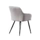 image 4 of Set of 6 Camden Modern Velvet Dining Chairs with Armrests, Quilted Design & Black Metal Legs Grey | Light Grey