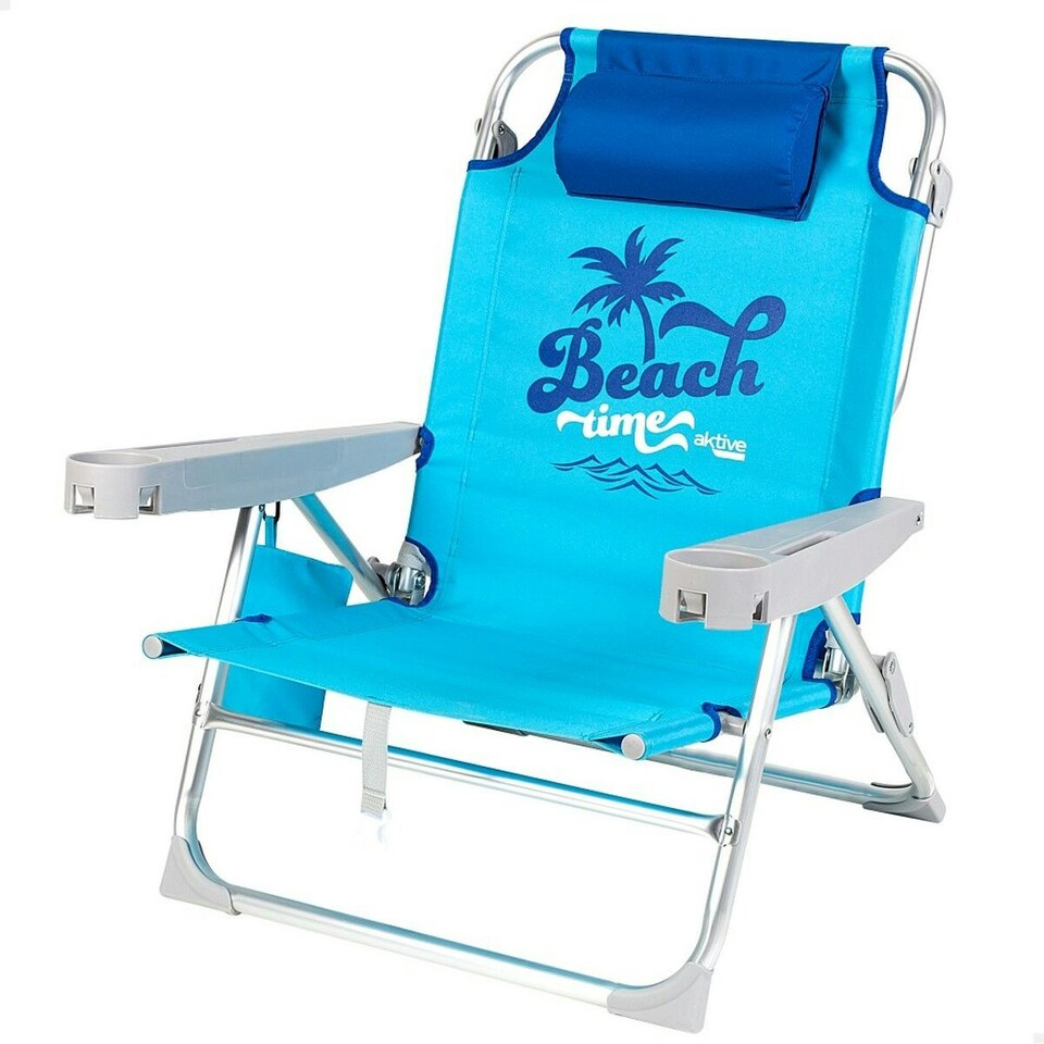 image 1 of Beach Chair Aktive Foldable Blue 53 x 80 x 58 cm (2 Units) N/A