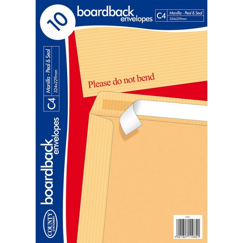 image 1 of Pack of 10 C4 Board Back Envelopes