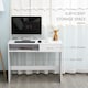 image 4 of HOMCOM Compact Computer Desk, Study Table with Drawer and Storage Compartment, Writing Workstation, White