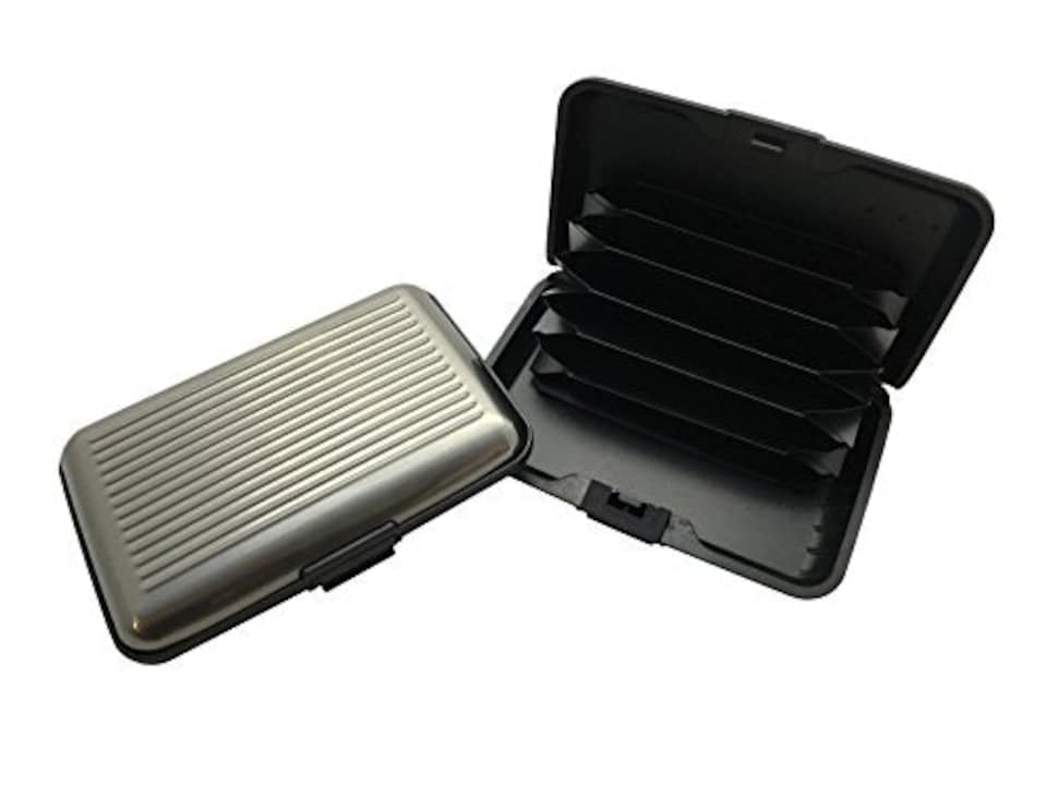 image 1 of 6 x Grey Aluminium Credit Card Holder - Durable and Lightweight Business Wallet