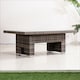 image 2 of Direct Wicker Outdoor Garden Rattan Rising Table with 5mm Clear Tempered Glass Top, Aluminium Frame for Patio, Balcony | Brown