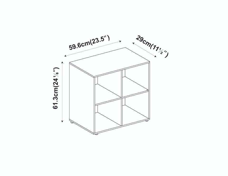 image 1 of 4 -Cube Shelving Unit With Geo Doors - Square | Black | Black & White | 1