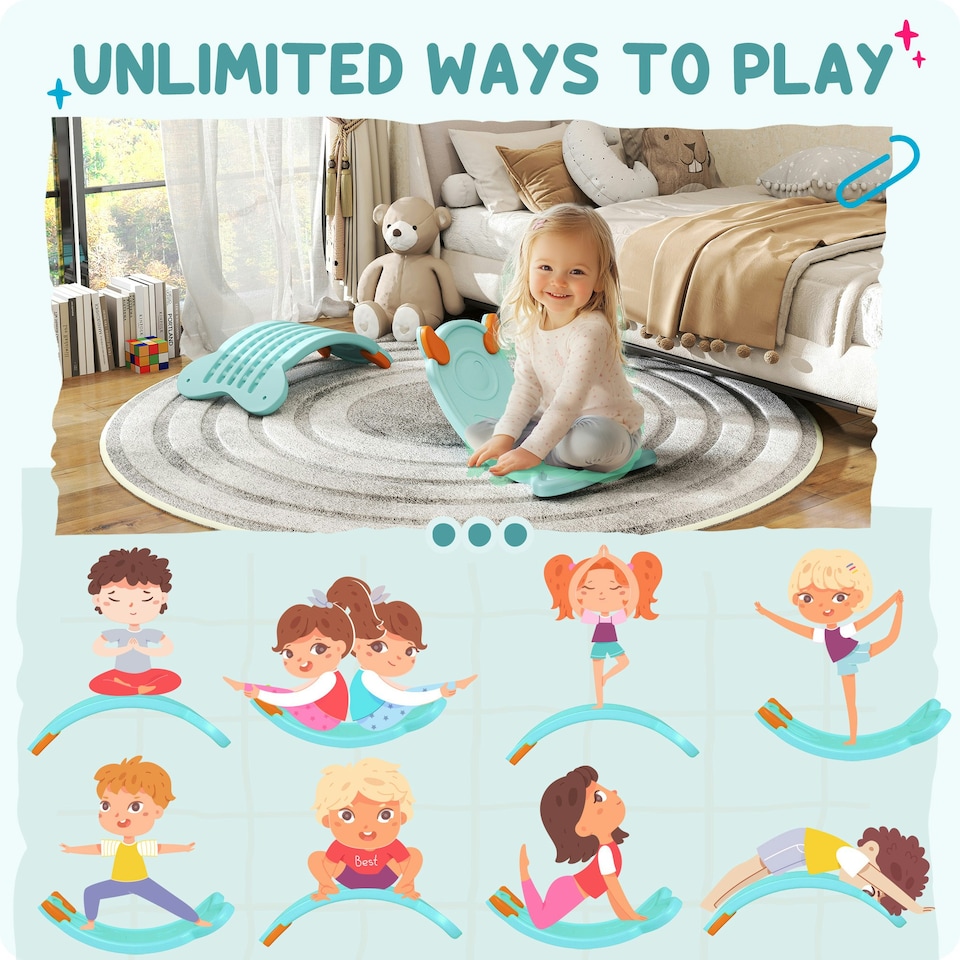 image 1 of AIYAPLAY Balance Board for Kids Balance Training & Sensory Play, Light Blue