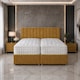 image 2 of 5ft Kingsize Zip Link 6x6 Length Mustard Plush Divan Bed Full Set No Drawers